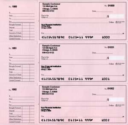 Deskset Pink Safety Personal Checks