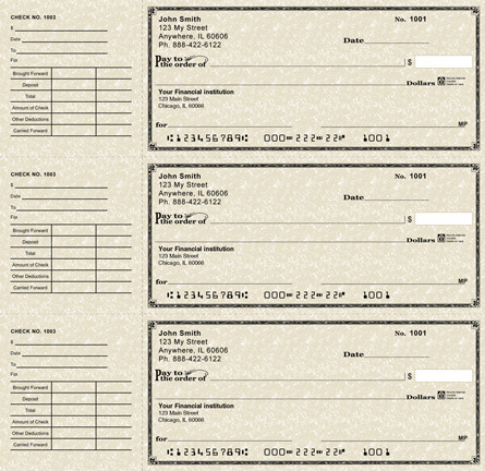 Deskset Parchment Personal Checks